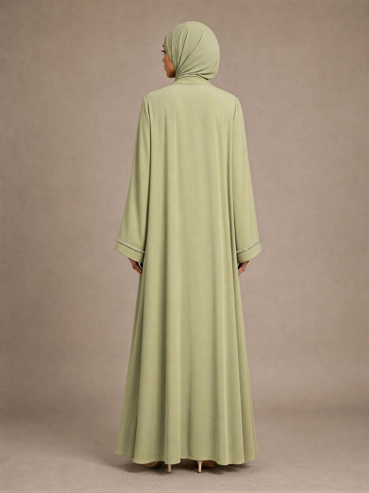 Layali Green Abaya with inner dress