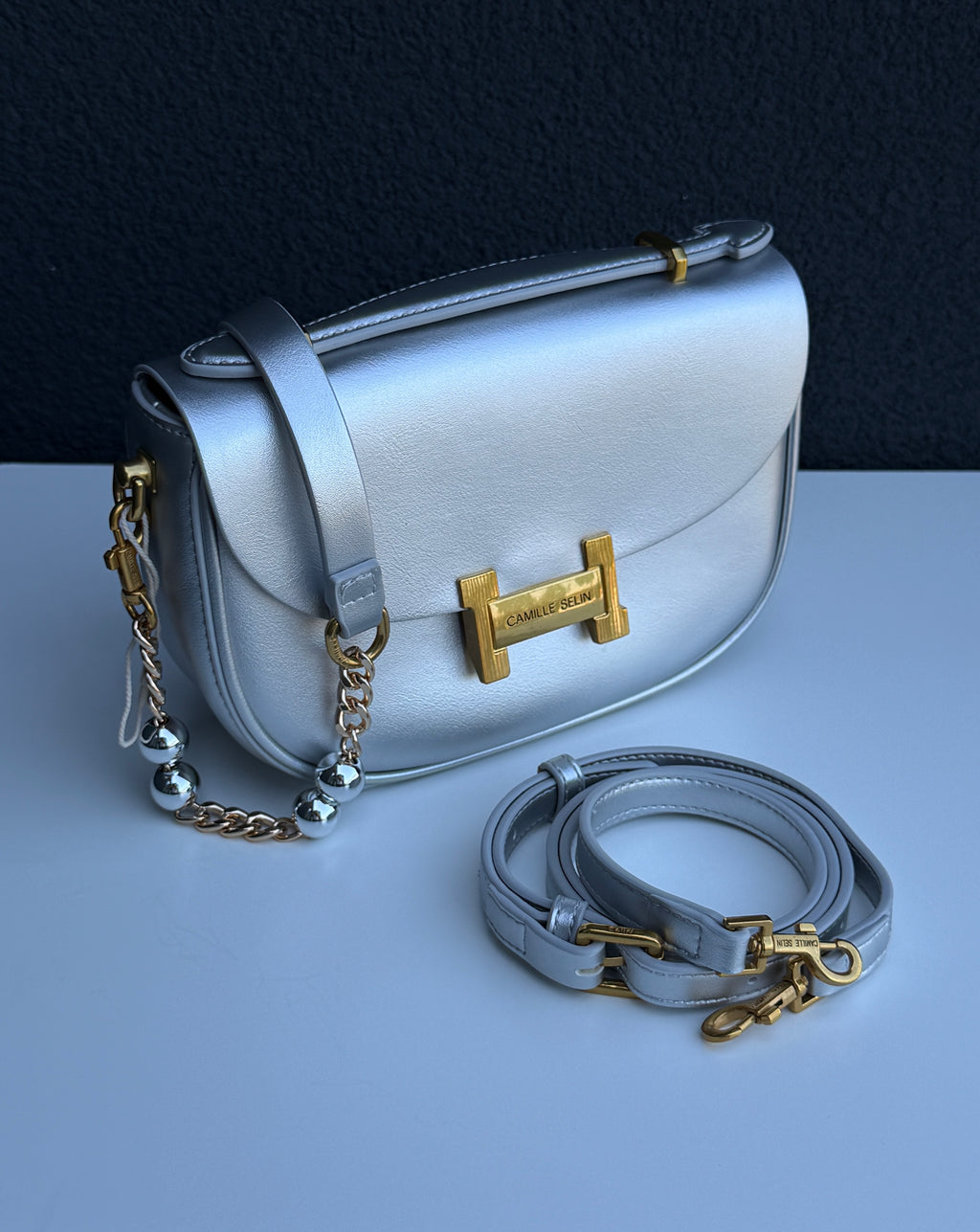 Silver Crossbody Handbag