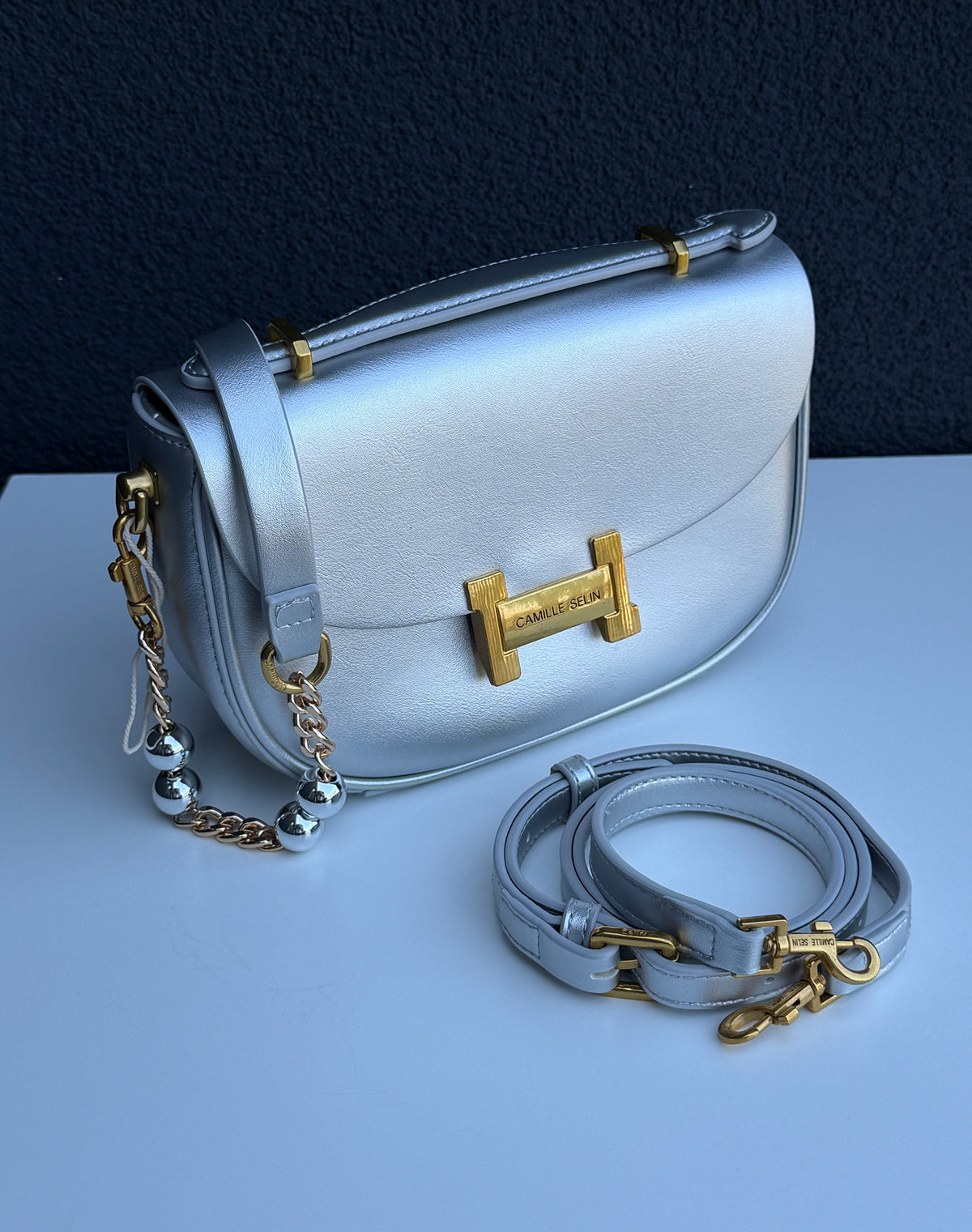 Silver Crossbody Handbag
