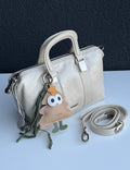 Sanqi Cream Leather Top Handle Satchel