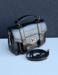 Black Top Handle Crossbody Satchel Bag