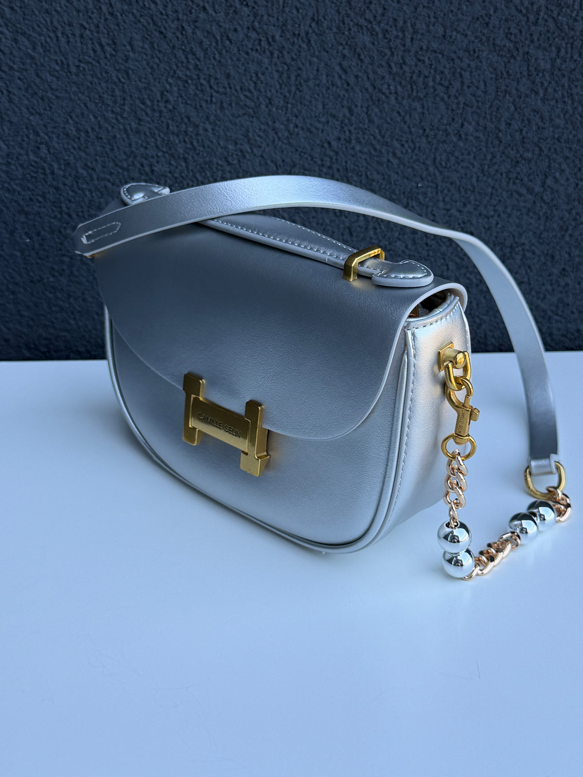 Silver Crossbody Handbag