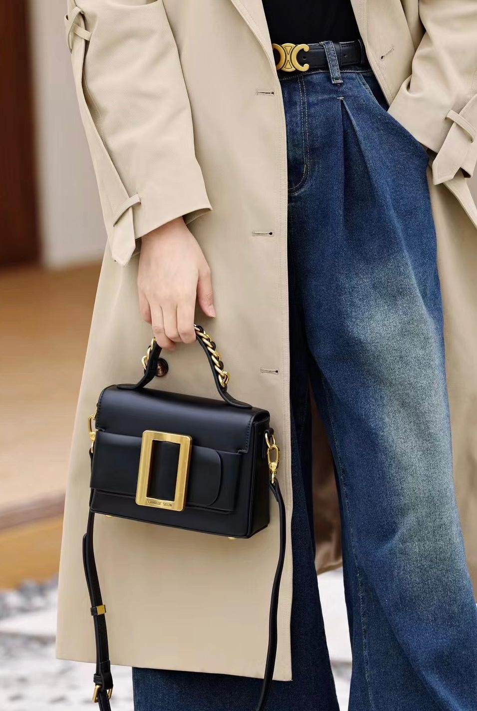 Black Top Handle Handbag