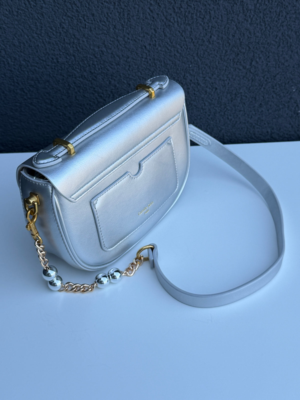 Silver Crossbody Handbag