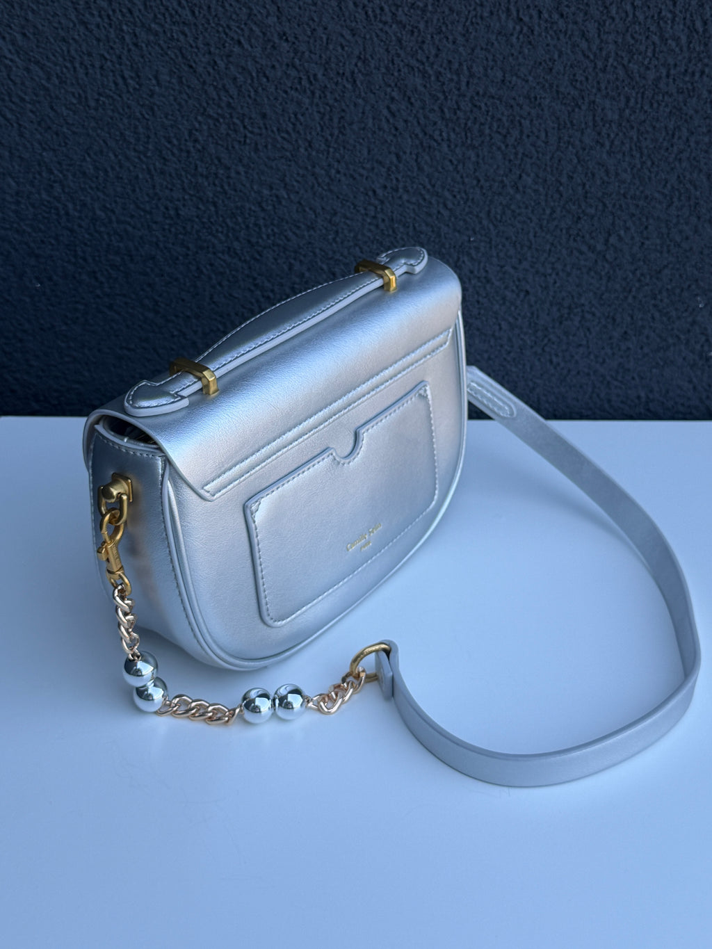 Silver Crossbody Handbag