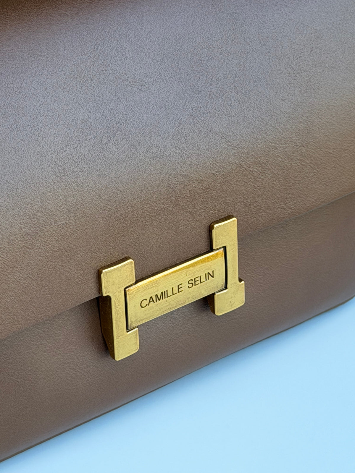 Camille Selin Brown Top Handle Crossbody Handbag