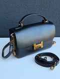 Camille Selin Black Top Handle Crossbody Handbag