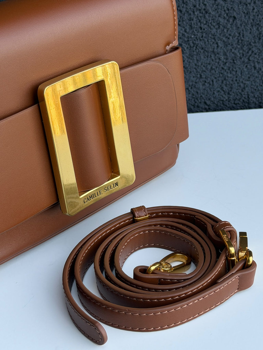 Camille Selin Brown Top Handle Bag