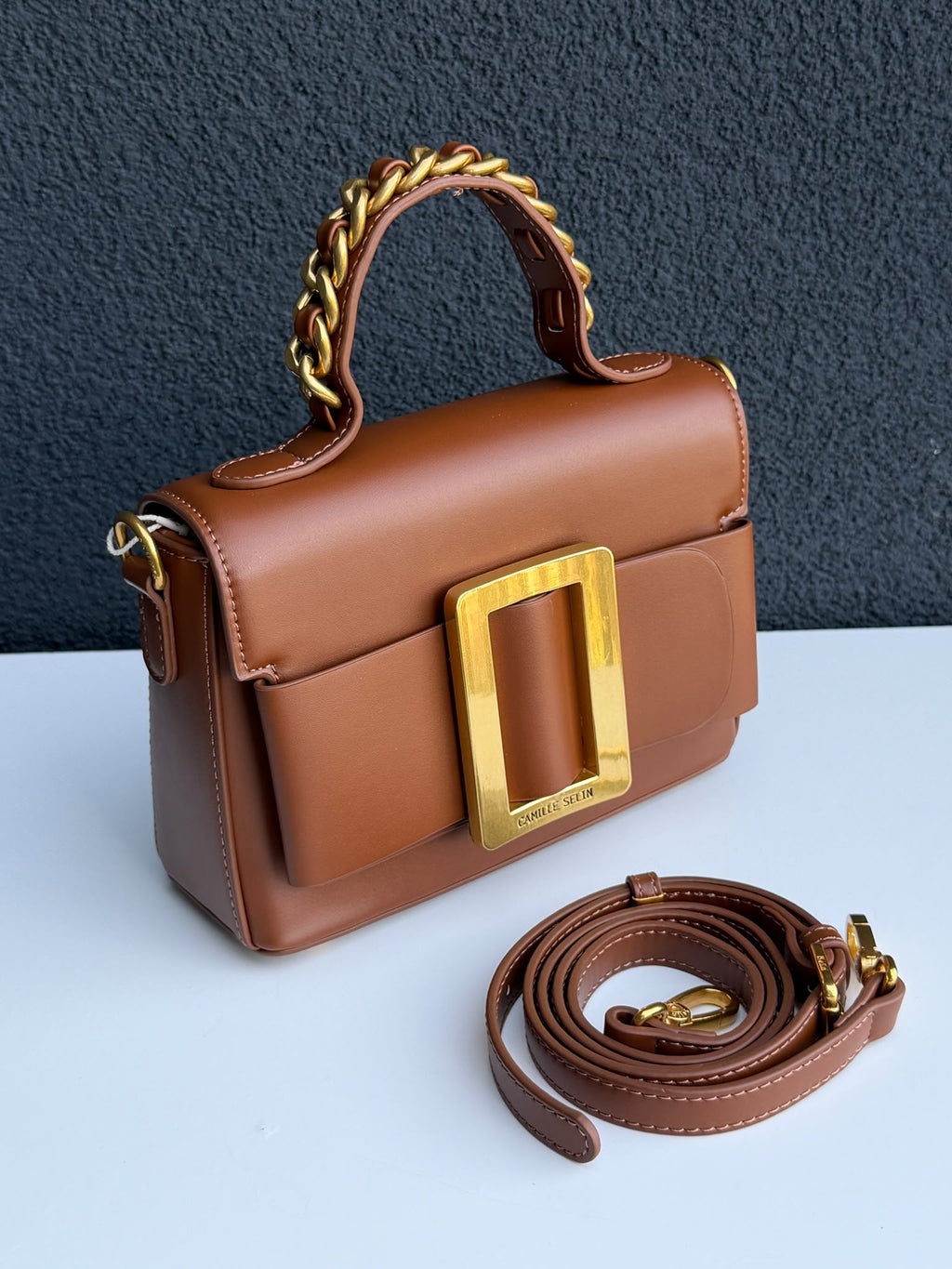 Camille Selin Brown Top Handle Bag