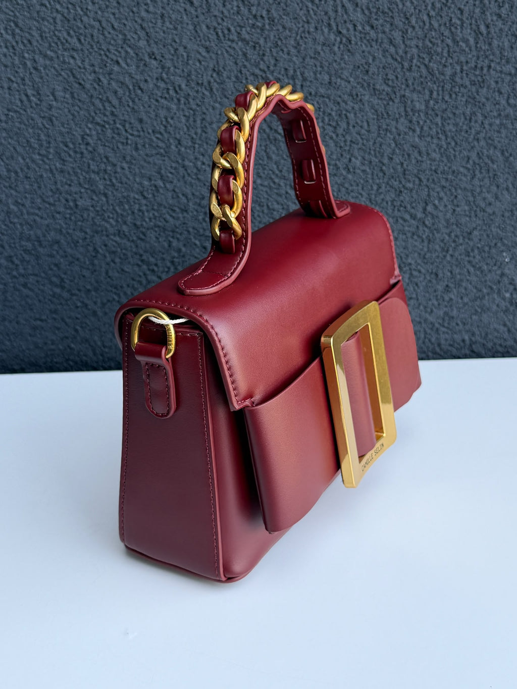 Camille Selin Burgundy Top Handle Bag