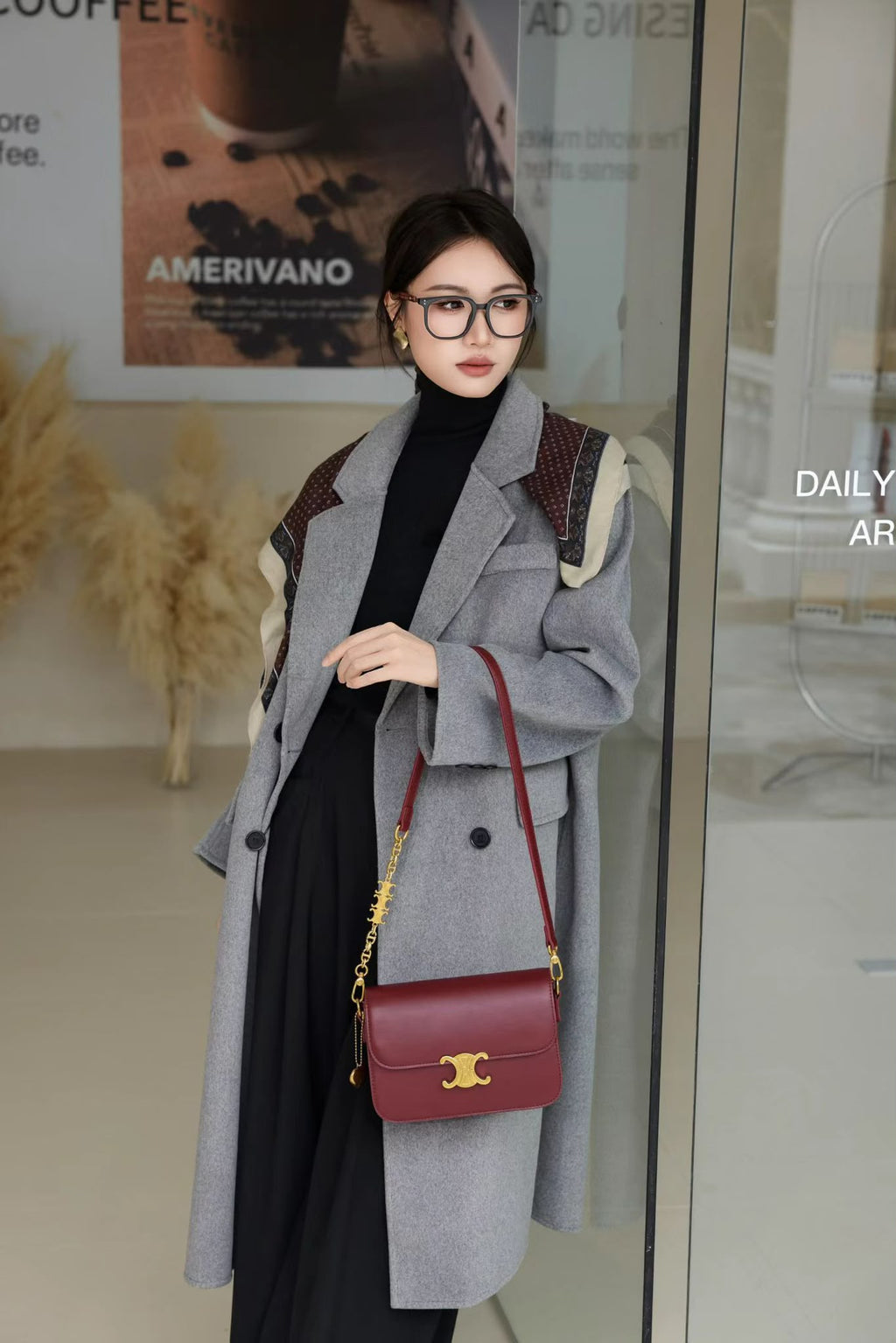 Camille Selin Burgundy Shoulder Bag