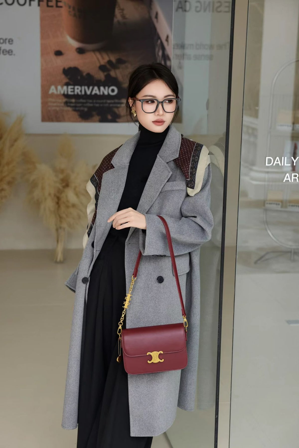 Camille Selin Burgundy Shoulder Bag